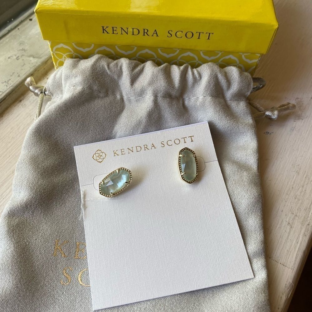 Kendra Scott ELLIE blue and gold post earrings